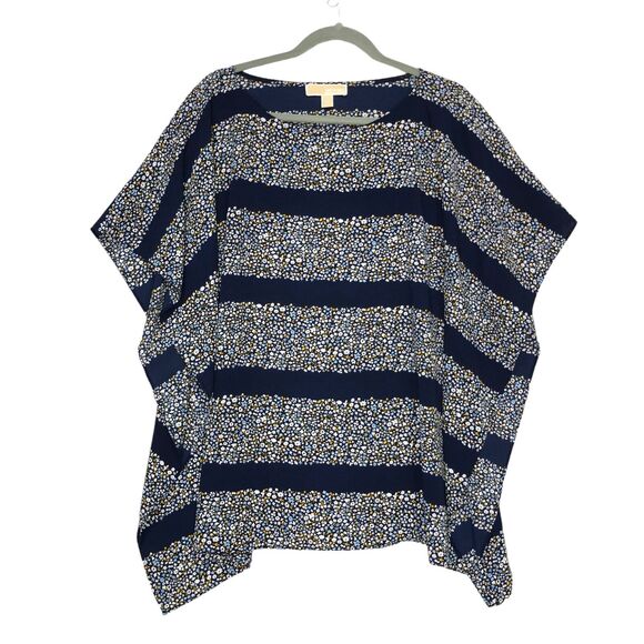 Michael Kors Poncho Top Women Size S M Ditsy Floral Flutter Sleeve Multicolor - Picture 1 of 15